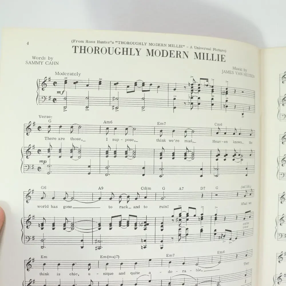 Great Songs From Thoroughly Modern Millie Songbook Sheet Music Movie Score MCA